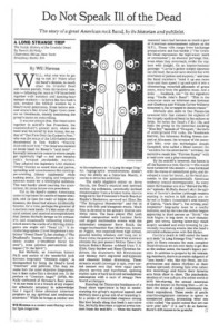 Do Not Speak Ill of the Dead, New York Times Sunday Review of A Long Strange Trip, by Dennis McNally, 8/25/02